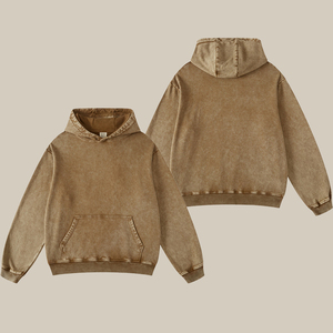 Sudaderas con Capucha Personalizadas de Alta Calidad, Teñidas con Tinte Ácido, Estilo Vintage, Color Gris Oscuro, Estampadas y Bordadas, para Hombre y Mujer, Suministro ODM - Product Image 1