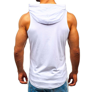 Débardeurs d'entraînement unis à séchage rapide pour les coureurs d'hiver Sweats à capuche de gymnastique sans manches imprimés avec logo personnalisé pour hommes - Product Image 3
