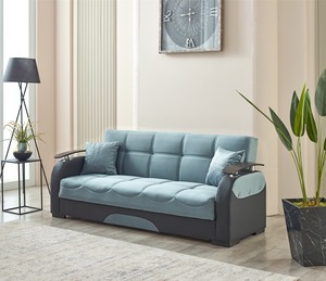 Elegante y cómodo sofá cama de tela de terciopelo relleno de esponja duradero reclinable para sala de estar uso en el sótano apartamento extensible - Product Image 5