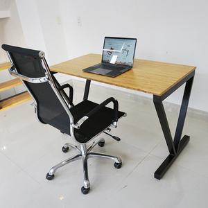 Modern Bamboo <b>Computer</b> <b>Desk</b> 120x60cm Assembled with Iron Legs - Product Image 4