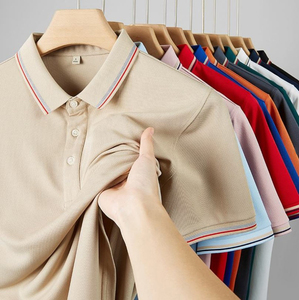 Venta al por mayor muestra hombres nueva media manga para POLO camiseta personalizada lujo negocios Casual luz sólido patrón solapa - Product Image 3