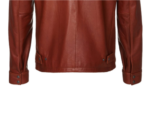 100% Genuine High Quality Custom Leather <b>Jacket</b> with Stand Collar Breathable Satin Fabric <b>Biker</b> Style OEM Wholesale - Product Image 4