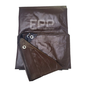 Bâche PE imperméable anti-UV à rayures tissées marron Vietnam pour tissu de tente de camion en rouleau - Product Image 4