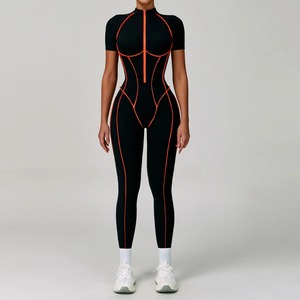 Traje de baño de manga corta para mujer Rash Guards Imprimir Cremallera Surf Buceo Natación Mono Traje de baño - Product Image 3