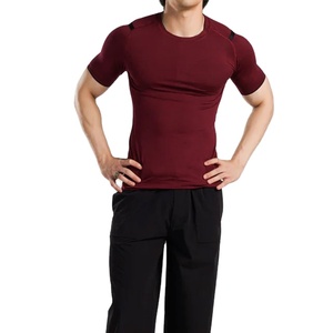 Nueva Camiseta de Compresión, Corte Ajustado, 100% Algodón, Transpirable, Ecológica, Deportiva, Elástica, Color Sólido, para Fisicoculturismo y Gimnasio - Product Image 3