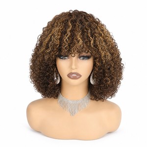 โปรโมชั่น Letsfly วิกผม Pixie Curly ผมแท้ 100% พร้อมหน้าม้า  สีออมเบร  ความยาว 14 นิ้ว ทรงบ๊อบ  ผลิตด้วยเครื่องจักร  ความหนาแน่น 280% ขายส่ง - Product Image 2