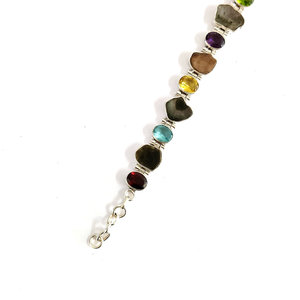 Bracelet unisexe élégant en pierres précieuses mélangées, 24,0 grammes, fait main, à porter tous les jours, pour toutes les occasions, cadeaux - Product Image 1