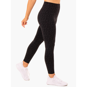 Leggings taille haute imprimés léopard pour femmes avec logo personnalisé leggings d'entraînement décontractés pour femmes vente en gros - Product Image 4