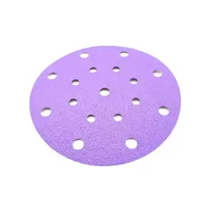 Factory 6 Inch 60 Grit Hook And Loop Purple Round Sanding Disc For Metal Automotive Wood Ceramic Sand Paper