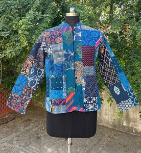 Chaqueta Kantha hecha a mano para mujer, chaqueta Kantha de retazos surtidos de algodón indio, chaqueta Kantha Reversible acolchada a mano, abrigo Hippie - Product Image 6