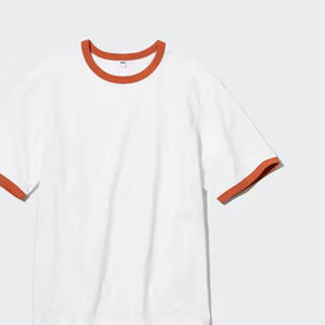 T-shirt à col rond et à manches courtes en coton épais pour homme T-shirts AIRism en coton avec logo personnalisé - Product Image 5