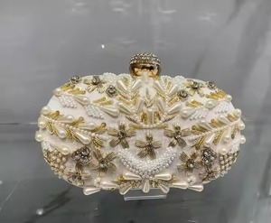 กระเป๋าคลัทช์ปักมือที่สง่างามพร้อมลูกปัดที่สวยงามสำหรับงานแต่งงานในโอกาสพิเศษต้องมีอุปกรณ์เสริมที่หรูหรา - Product Image 3