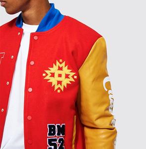 Veste universitaire personnalisée de haute qualité en chenille brodée de manches en cuir pour hommes pour l'hiver Style Letterman de baseball - Product Image 4