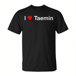T-shirt I Love Taemin nera unisex per adulti taglia SMLXLXXL - Product Image 2