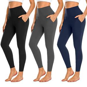 Women's High-Waisted Tummy Control Yoga <b>Leggings</b> Winter <b>Workout</b> Polyester Pants <b>Pockets</b> Casual Solid Seamed Techniques-Wholesale - Product Image 6