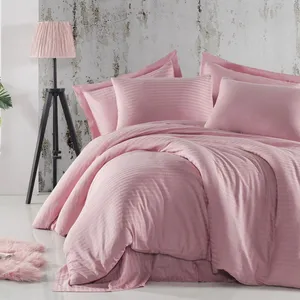 Polycotton Stripe Satin Colorful Bedding Sets Factory Wholesale Cheap Durable