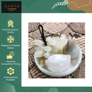 Suministro al por Mayor de la Mejor Calidad, Modernos y Elegantes Pisapapeles con Forma de Manzana Grabados a Mano y Personalizables, Decoración de Mesa, Decoración de Ónix - Product Image 3