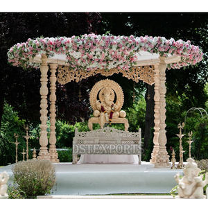 Mandap circular tallado en oro real para Bodas de Londres DST Exports Pilar de fibra duradera recién lanzado Configuraciones de decoraciones de boda - Product Image 6