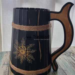 Tasse en bois d'inspiration vintage verres classiques pour charme et chaleur de la maison rustique Tradebyd - Product Image 4