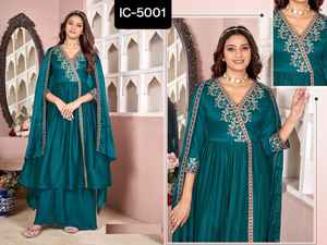 Latesr Indian Traditional Wear Heavy Embroidery Sequence Work Salwar Kameez <b>Suit</b> with Fancy Printed Dupatta <b>for</b> <b>Wedding</b> Wear - Product Image 2