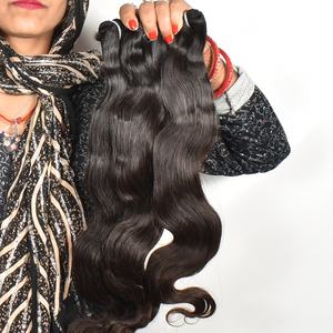 Extensions de cheveux indiens alignés par cuticule vierge crue de haute qualité 100% Bodywave cheveux humains de vague naturelle profonde lâche non traités - Product Image 1