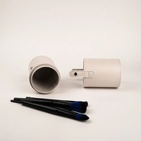 Étui de rangement cylindrique en cuir PU de qualité supérieure pour pinceaux de maquillage, idéal pour les voyages et les outils de beauté