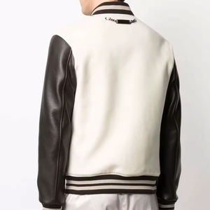 Modern Varsity Jacket for Man with Smooth Finish, Snap Buttons, and Ribbed Hem Giving CollegeBaseballjacket for men - Product Image 4