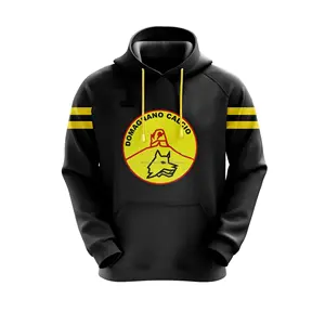 Hoodie Hoodie hitam desain kustom Hoodie Hoodie lengan panjang warna kuning bordir buah Persih untuk pakaian kasual