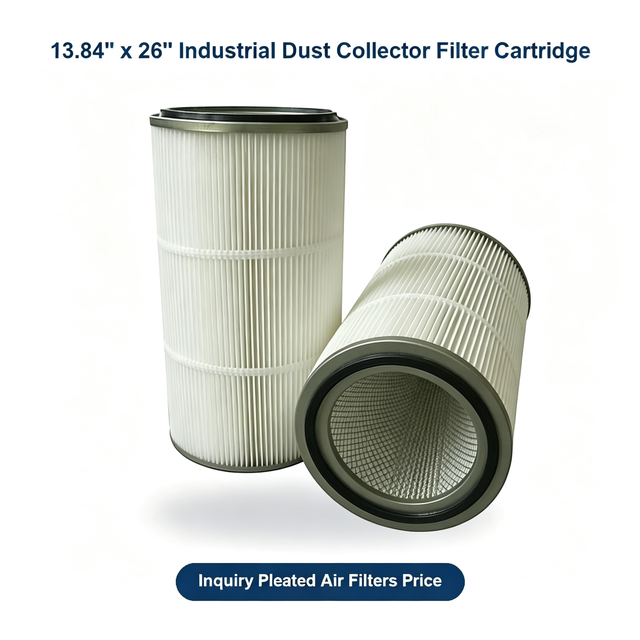 New 13.84x26 Industrial Dust Collector Filter Cartridge MERV 12 Heavy-Duty 181 Pleats Air Filter Element Replaces P191670