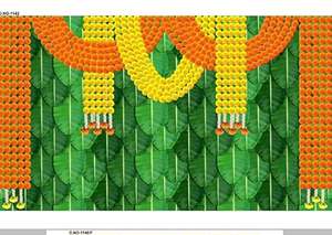 ผ้าพิมพ์ลาย3D มาใหม่ฉากหลังอินเดียผ้าสำหรับการตกแต่งงานแต่งงานอินเดียพิมพ์ลาย kolam pooja - Product Image 2