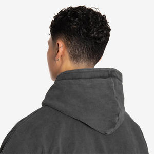 Sudadera con capucha vintage unisex con lavado ácido personalizada 100% algodón diseño de peso pesado de gran tamaño con bolsillo de cuello con capucha para invierno - Product Image 4