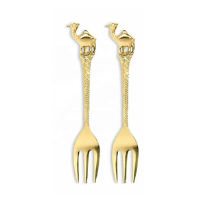 Juego de tenedor de fruta de camello de latón de 4 usos de pulido mate para Hotel Home Restaurant Tenedor de acero con espejo a precio económico - Product Image 1