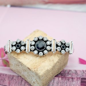 Ensemble de bijoux en argent sterling 925 faits à la main Bracelet en onyx bleu zircon cubique naturel pour filles et femmes - Product Image 2