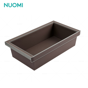 NUOMI HERA Soft Closing <strong>Wardrobe</strong> Storage Leather Storage <strong>Basket</strong> Pull Out Drawer <strong>Baskets</strong> for Bedroom - Product Image 1