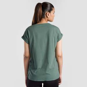 Haut décontracté pour femme Lift Her, en jersey de coton vert tricoté, XS/XXS, respirant, col à nœud, décorations en dentelle losanges, été, court - Product Image 2