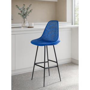 Taburete de Barra NEWBELLA Sapphire Ada 65, 65 cm, Azul, de Fibra de Vidrio Reforzada con PP, para Isla de Cocina y Barra de Desayuno, Hecho en Turquía - Product Image 3