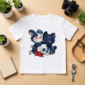 T-Shirt Unisex 100% Cotone 210GSM, Vestibilità Oversize Casual, Stampa Personalizzata Serigrafica di Rose, Stampa DTG, Maglietta Compressa - Product Image 3
