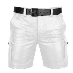 Shorts en cuir de mode de haute qualité à bas prix pour hommes nouveau style de shorts en cuir à fermeture éclair à la mode - Product Image 1