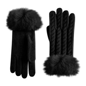 Gants en cuir de mouton véritable coupe-vent pour femme, collection Hiver 2026, avec fourrure de renard véritable, design tendance pour la conduite en extérieur - Vente en gros - Product Image 1