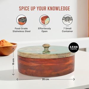 Boîte à épices de haute qualité en bois naturel imprimé, écologique, à grossesse réglable, compatible lave-vaisselle, avec bols intérieurs amovibles, pour usage quotidien - Product Image 4