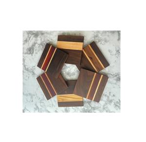 Sous-verre en bois et imprimé de 6 pièces avec forme carrée polonaise naturelle avec support au meilleur prix - Product Image 5