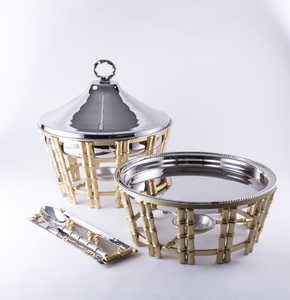 Elegante diseño de ratán calentador de alimentos cazuela lujos Hotpot boda vajilla decoración desierto servir ollas calientes - Product Image 2