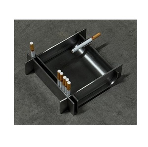 Cendrier en métal robuste avec des bords lisses et un aspect haut de gamme, parfait pour les coins fumeurs et les surfaces de table - Product Image 4