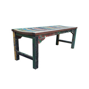 Banco de patio de madera maciza para uso en exteriores Material de madera de barco reciclado Diseño antiguo Color personalizado - Product Image 1