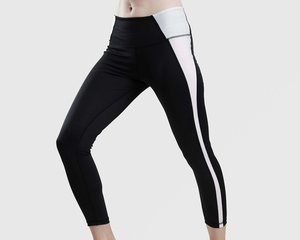 Summer Wear Women's <b>High</b> Waist Thick Breathable Yoga Legging with Custom Logo <b>Knee</b>-Length Design Your Own Log Brand Over Size - Product Image 1