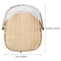 Best verkochte handgeweven bamboe rieten ecologische voedselafdekking fruitmand gaasnet stofdicht picknick fruit brood tent dienblad dagelijks