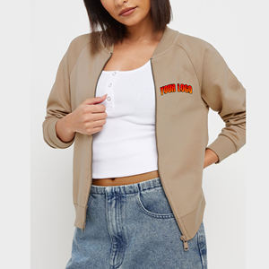 2025 nouveauté 100% coton polaire varsity veste pour femmes poids lourd fermeture éclair complète Streetwear Hip Hop dames veste d'hiver - Product Image 1