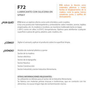 Spray Lubrificante al Silicone F72 con Diffusore Ampio 400ml. (Faren 972SDESPPT) - Product Image 2