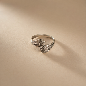 Open Wing Adjustable <b>Cat</b> <b>Ring</b>-Gold & Rhodium Plated Eternity Style - Product Image 3