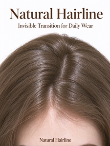 Perruque 100% cheveux humains, brun clair, longue, à couches, bouclée, ondulée naturelle, pour usage quotidien - Product Image 3